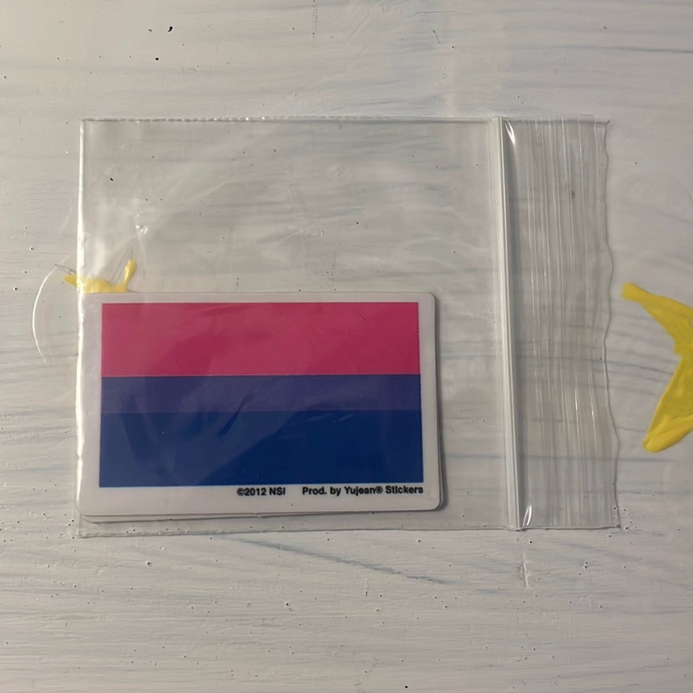 Bisexual Flag Stickers 2.5 x 1.3/4 inches 🌈
